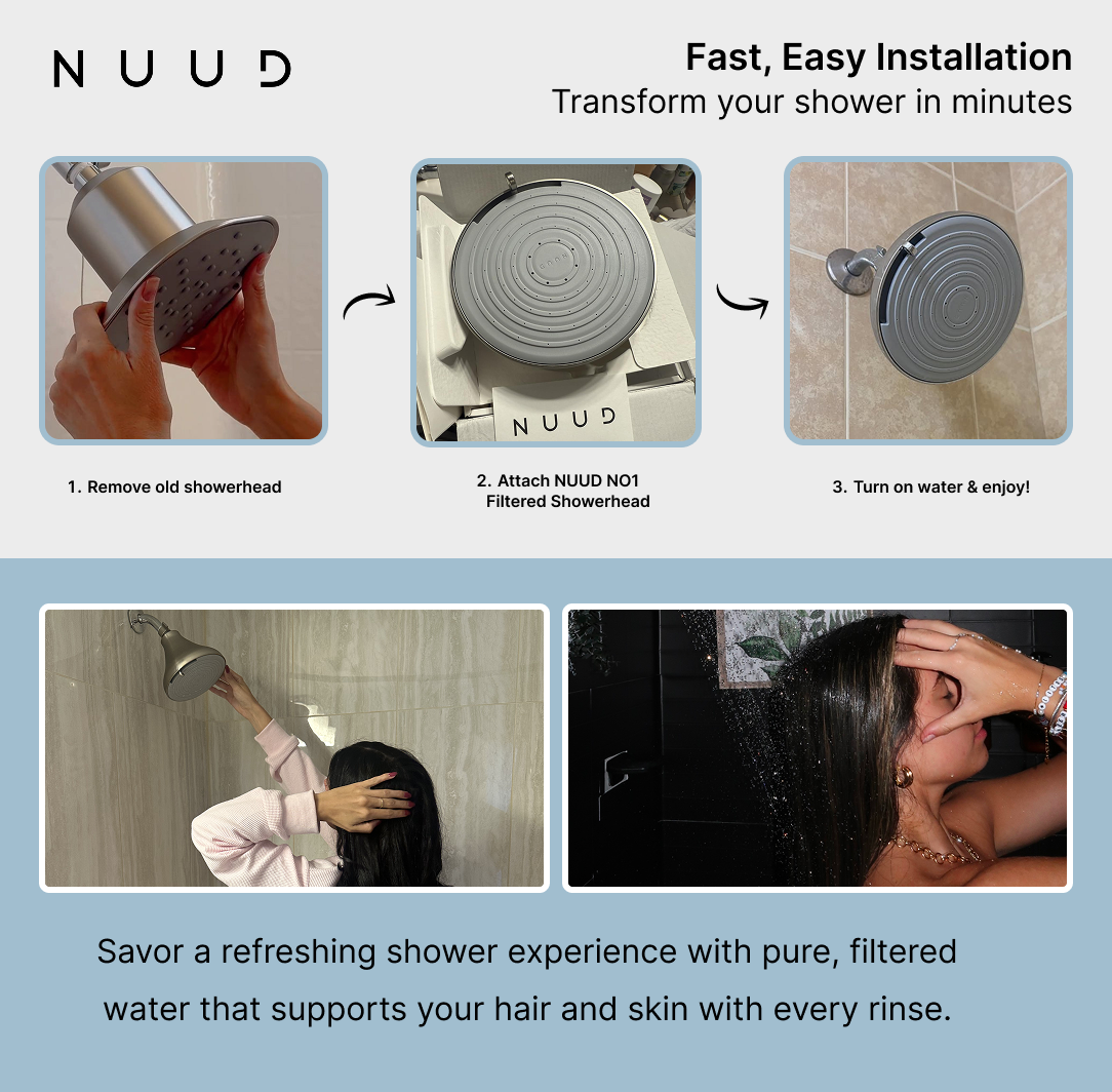 NUUD NO1 filtered showerhead installation steps